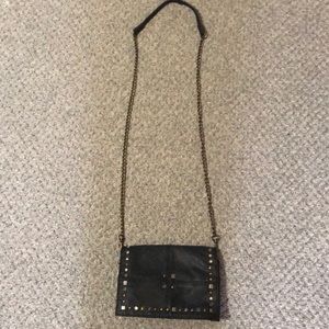 Black studded side purse